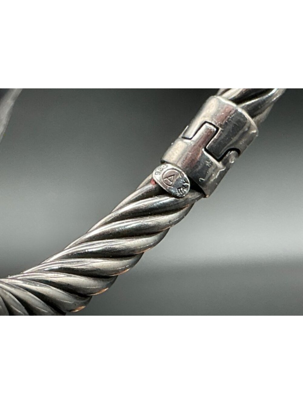 Vintage Sterling Silver Twisted Rope ITALY bangle - Picture 2 of 2